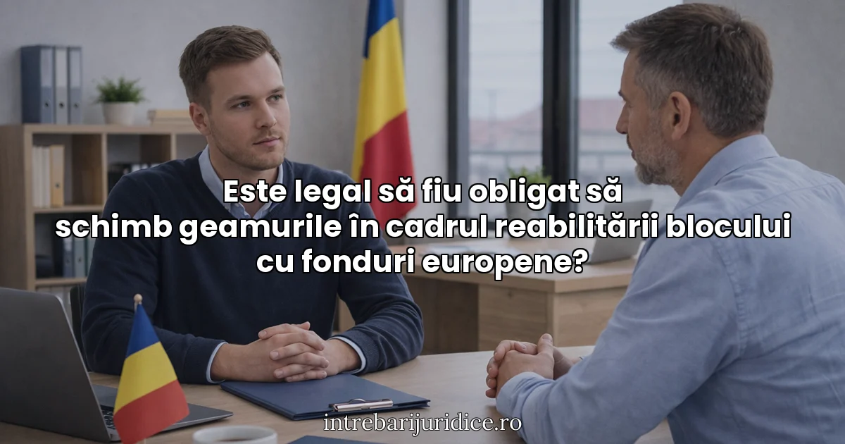Este legal să fiu obligat să schimb geamurile în cadrul reabilitării blocului cu fonduri europene?
