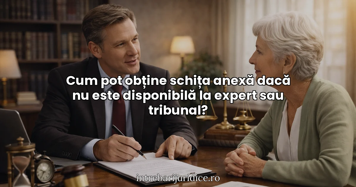 Cum pot obține schița anexă dacă nu este disponibilă la expert sau tribunal?