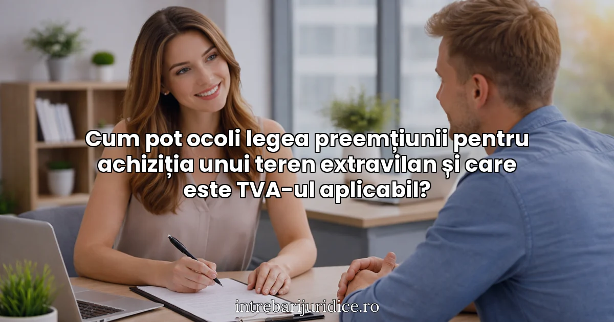 Cum pot ocoli legea preemțiunii pentru achiziția unui teren extravilan și care este TVA-ul aplicabil?