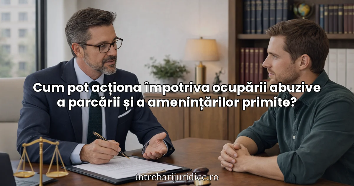 Cum pot acționa împotriva ocupării abuzive a parcării și a amenințărilor primite?