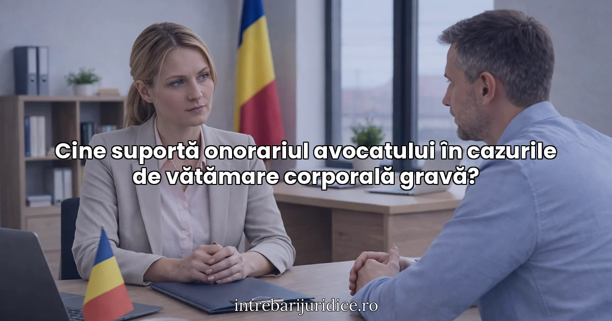 Cine suportă onorariul avocatului în cazurile de vătămare corporală gravă?