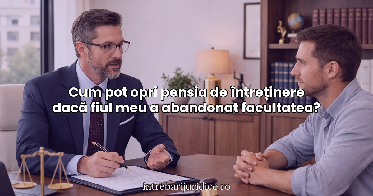Cum pot opri pensia de întreținere dacă fiul meu a abandonat facultatea?