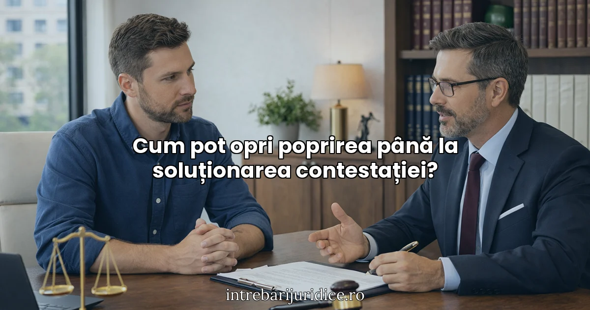 Cum pot opri poprirea până la soluționarea contestației?
