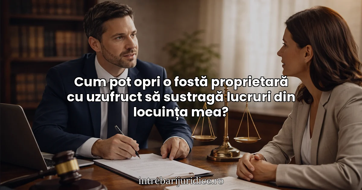 Cum pot opri o fostă proprietară cu uzufruct să sustragă lucruri din locuința mea?