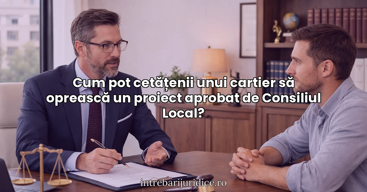 Cum pot cetățenii unui cartier să oprească un proiect aprobat de Consiliul Local?
