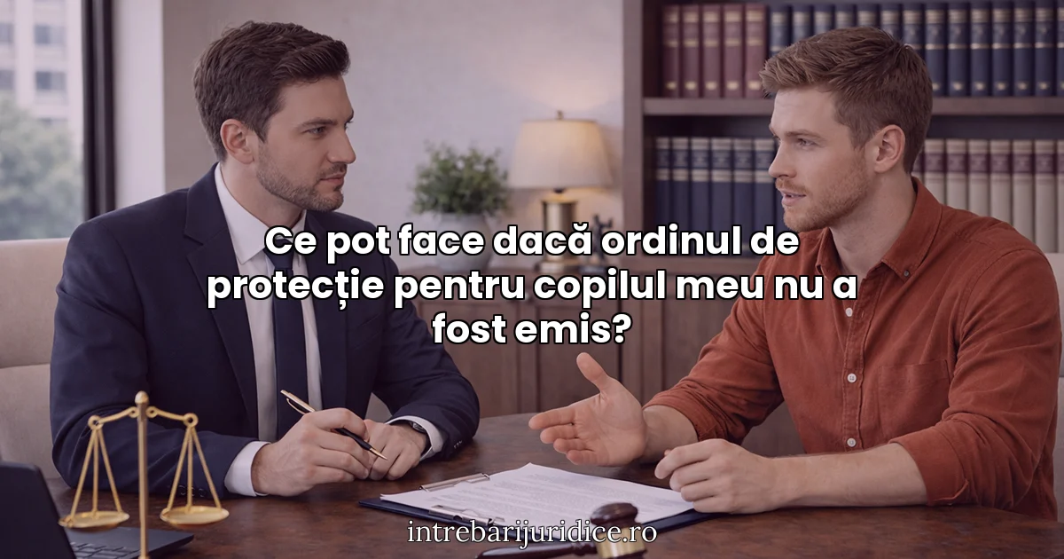 Ce pot face dacă ordinul de protecție pentru copilul meu nu a fost emis?