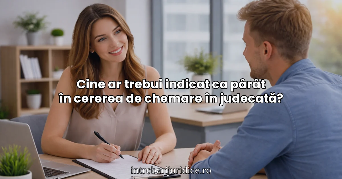 Cine ar trebui indicat ca pârât în cererea de chemare în judecată?