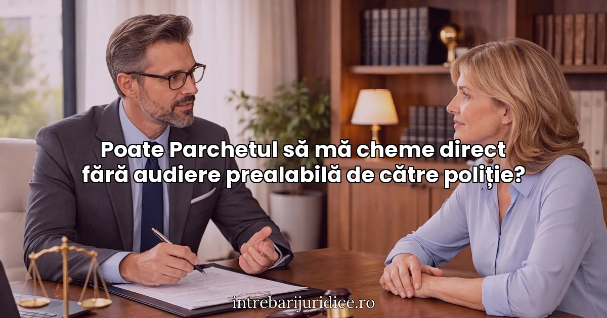 Poate Parchetul să mă cheme direct fără audiere prealabilă de către poliție?