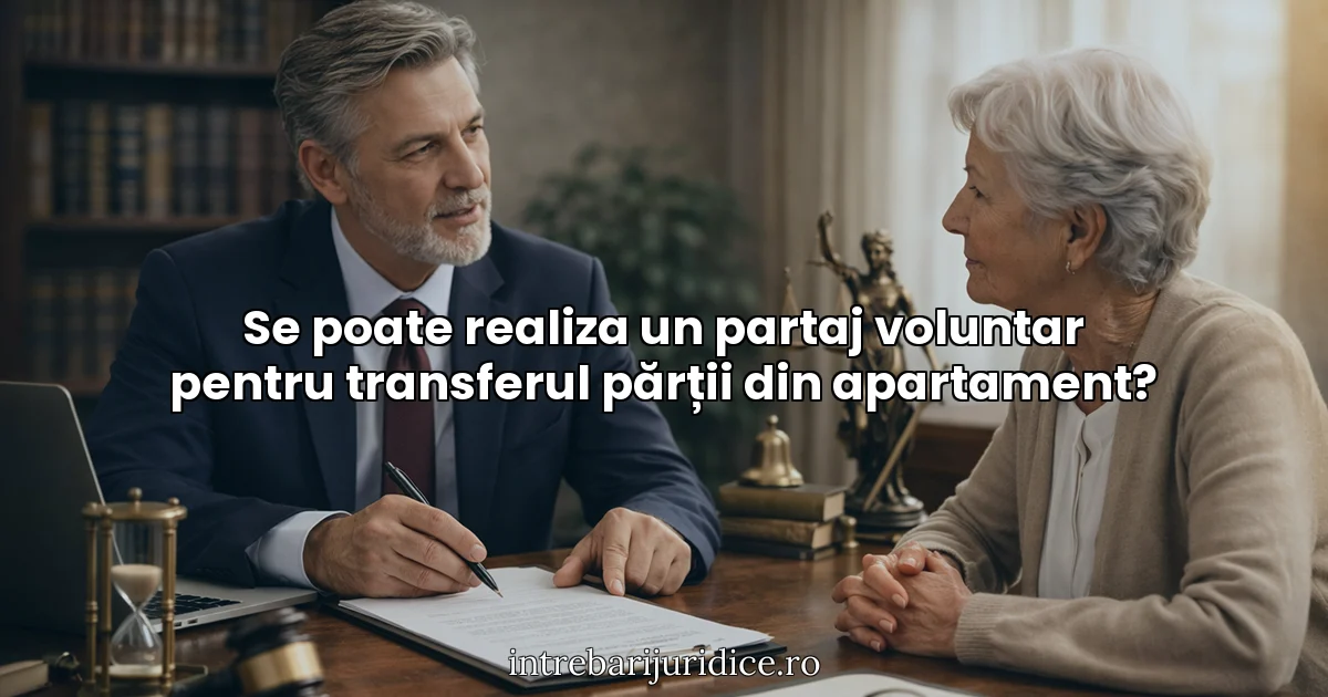 Se poate realiza un partaj voluntar pentru transferul părții din apartament?