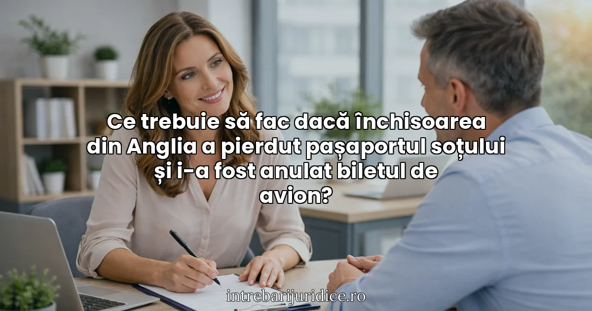 Ce trebuie să fac dacă închisoarea din Anglia a pierdut pașaportul soțului și i-a fost anulat biletul de avion?
