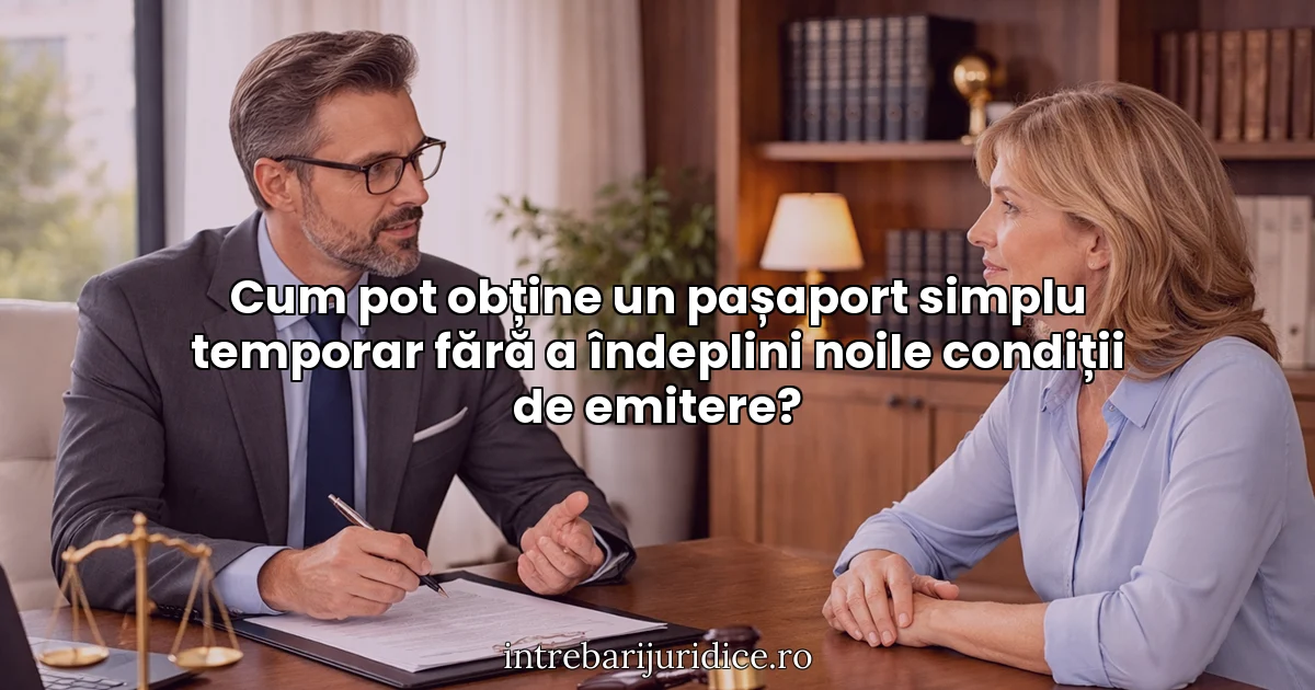 Cum pot obține un pașaport simplu temporar fără a îndeplini noile condiții de emitere?