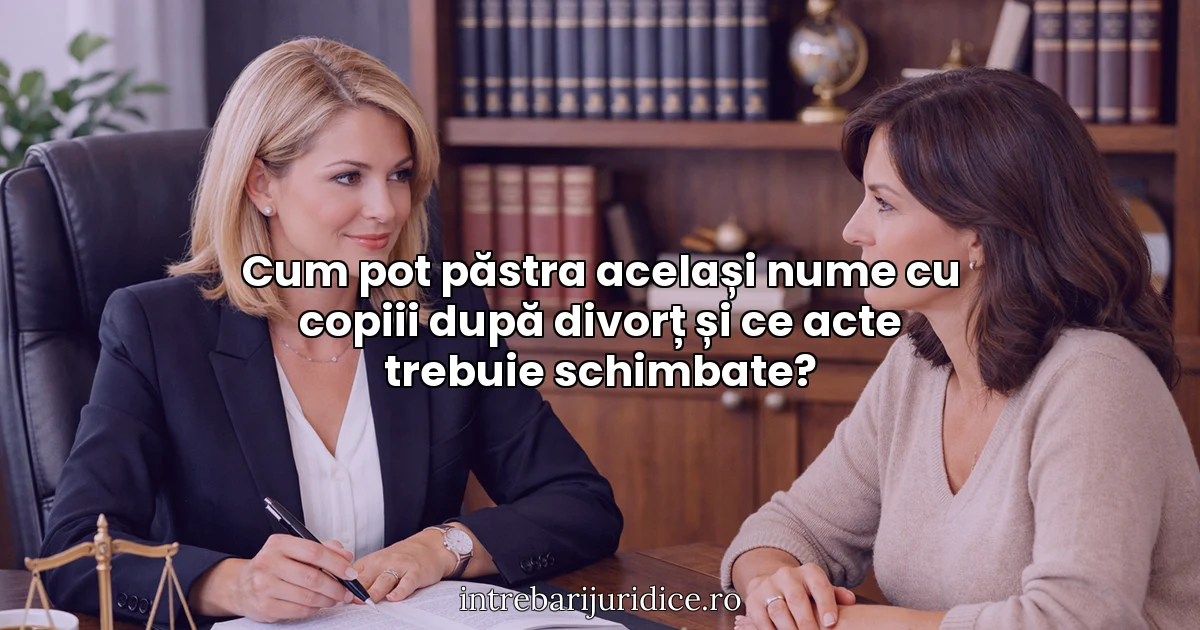 Cum pot păstra același nume cu copiii după divorț și ce acte trebuie schimbate?