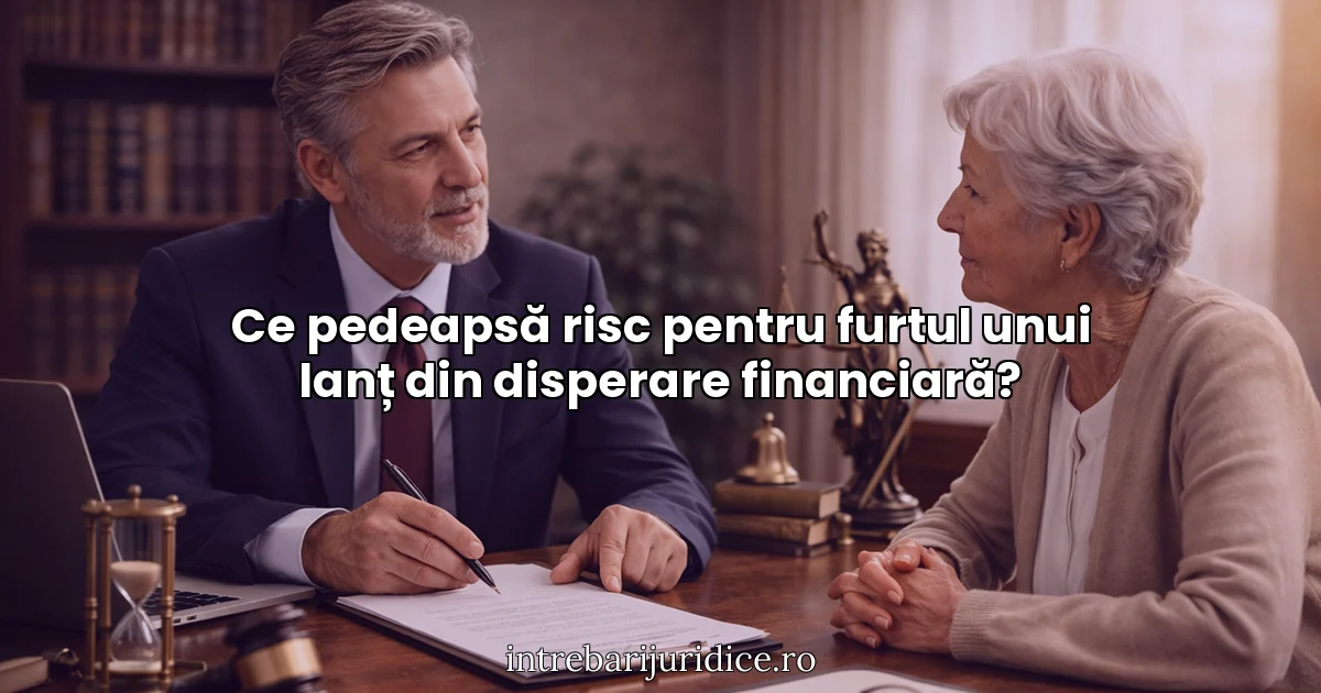 Ce pedeapsă risc pentru furtul unui lanț din disperare financiară?
