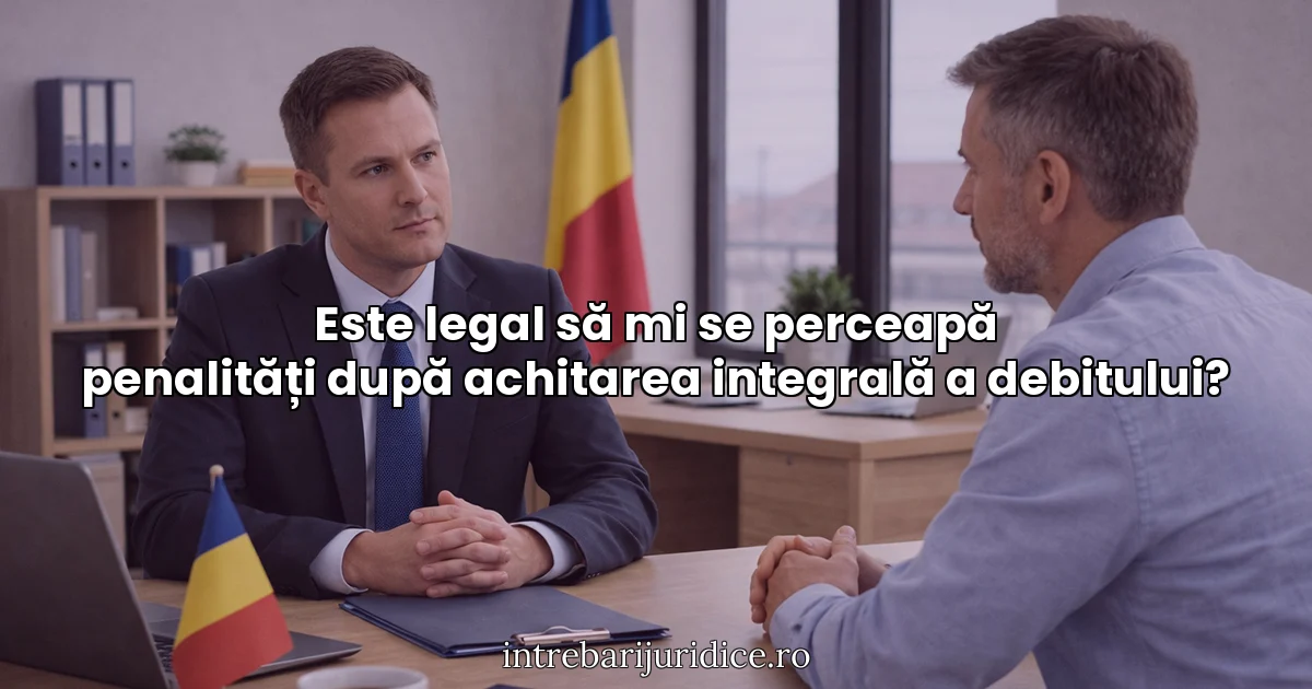 Este legal să mi se perceapă penalități după achitarea integrală a debitului?
