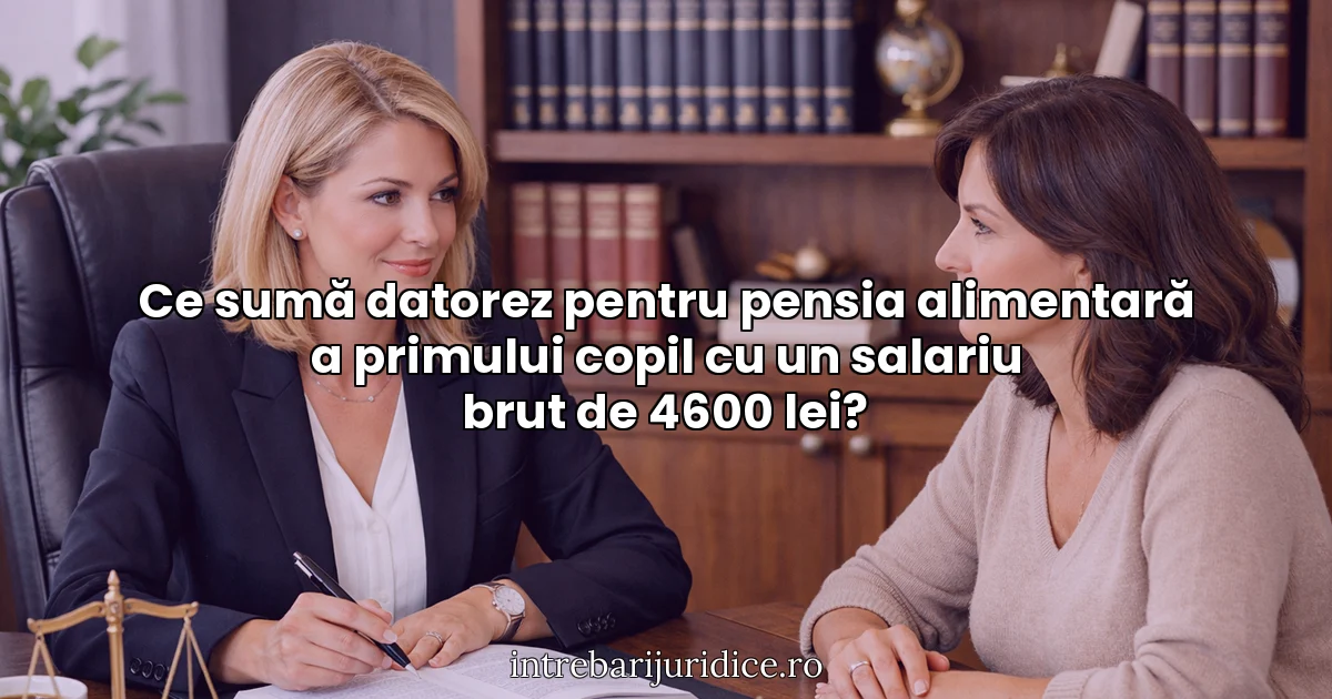 Ce sumă datorez pentru pensia alimentară a primului copil cu un salariu brut de 4600 lei?