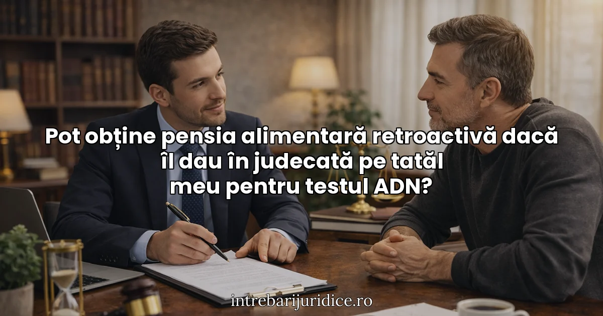 Pot obține pensia alimentară retroactivă dacă îl dau în judecată pe tatăl meu pentru testul ADN?