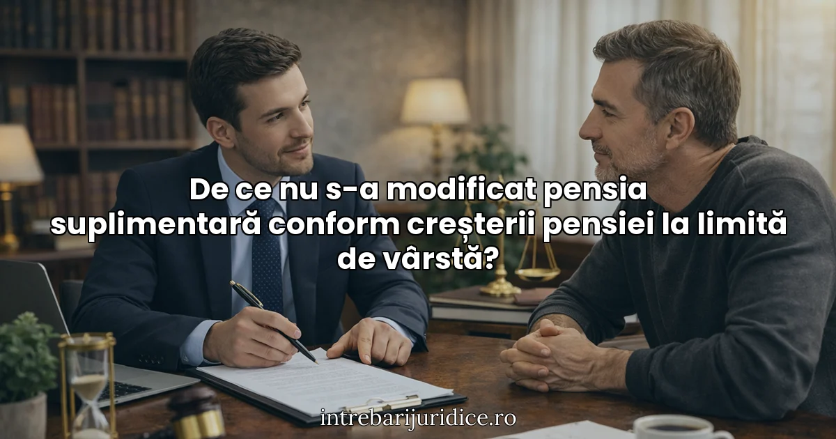 De ce nu s-a modificat pensia suplimentară conform creșterii pensiei la limită de vârstă?