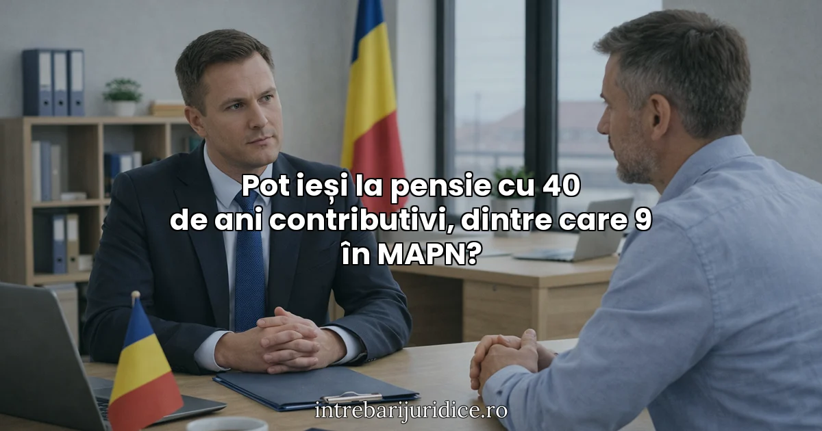 Pot ieși la pensie cu 40 de ani contributivi, dintre care 9 în MAPN?