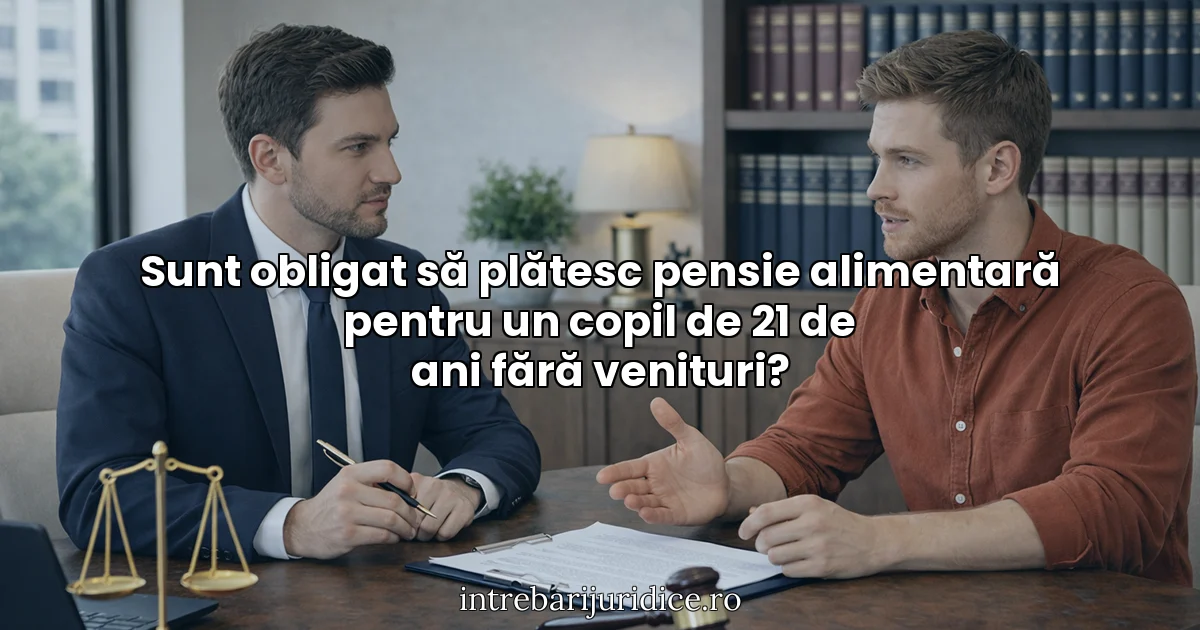 Sunt obligat să plătesc pensie alimentară pentru un copil de 21 de ani fără venituri?