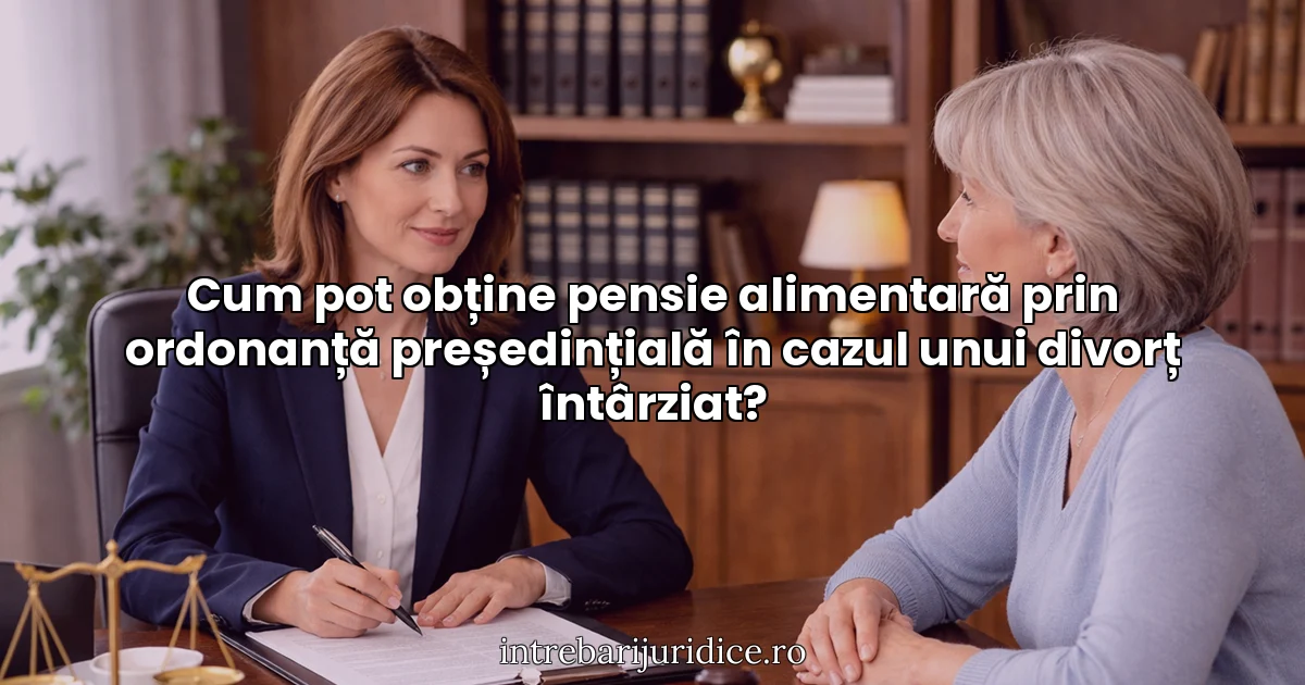 Cum pot obține pensie alimentară prin ordonanță președințială în cazul unui divorț întârziat?