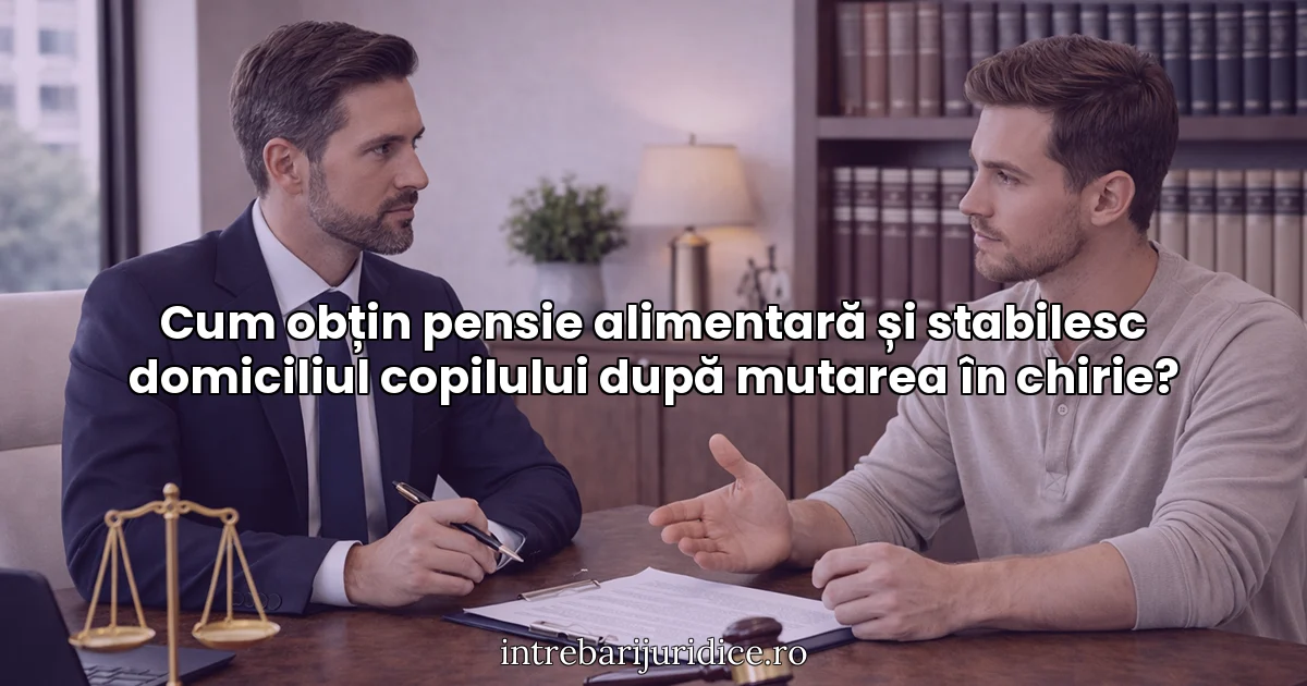 Cum obțin pensie alimentară și stabilesc domiciliul copilului după mutarea în chirie?