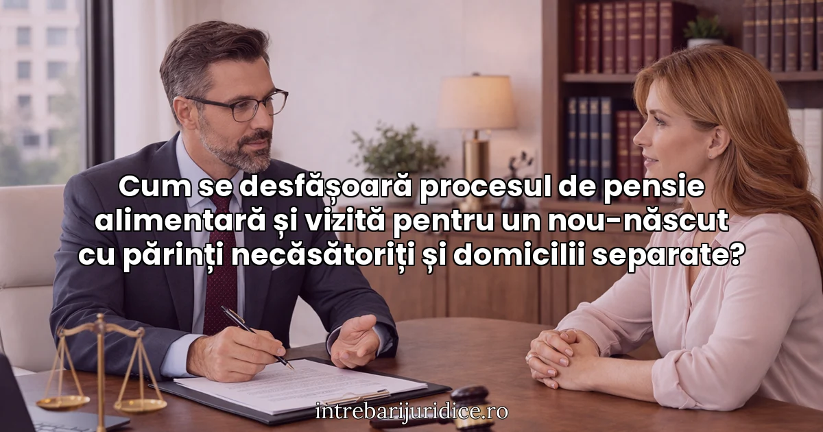 Cum se desfășoară procesul de pensie alimentară și vizită pentru un nou-născut cu părinți necăsătoriți și domicilii separate?