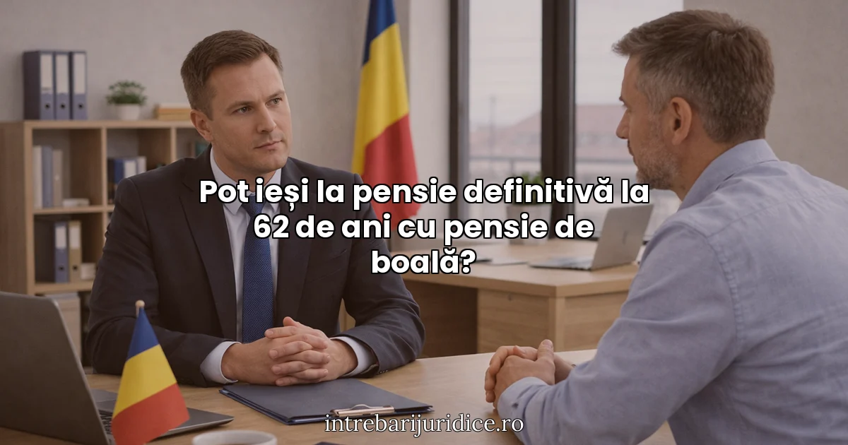 Pot ieși la pensie definitivă la 62 de ani cu pensie de boală?