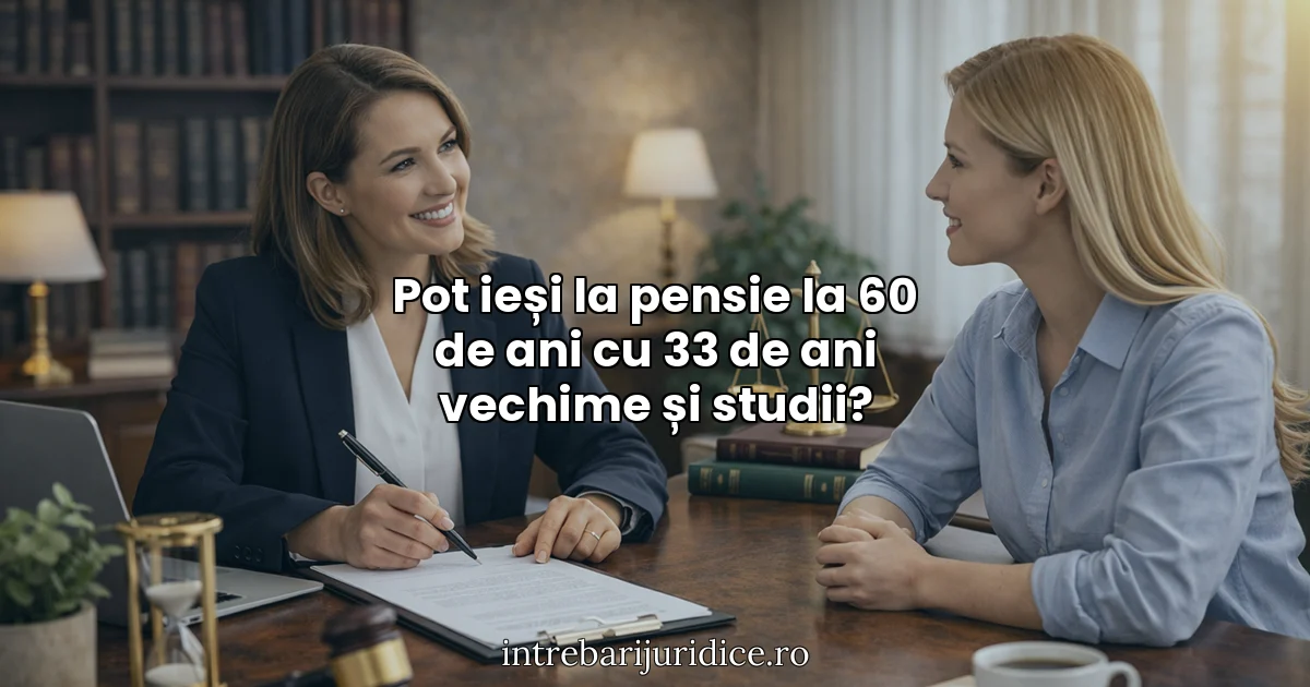 Pot ieși la pensie la 60 de ani cu 33 de ani vechime și studii?