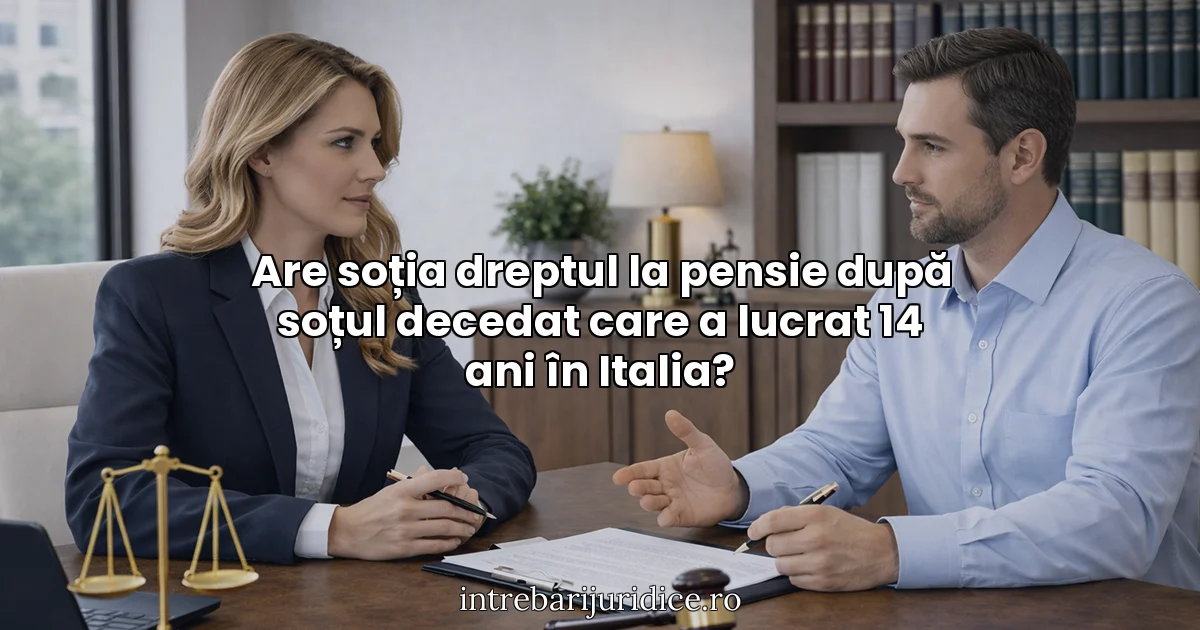 Are soția dreptul la pensie după soțul decedat care a lucrat 14 ani în Italia?