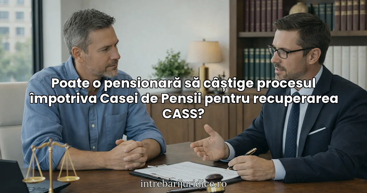 Poate o pensionară să câștige procesul împotriva Casei de Pensii pentru recuperarea CASS?