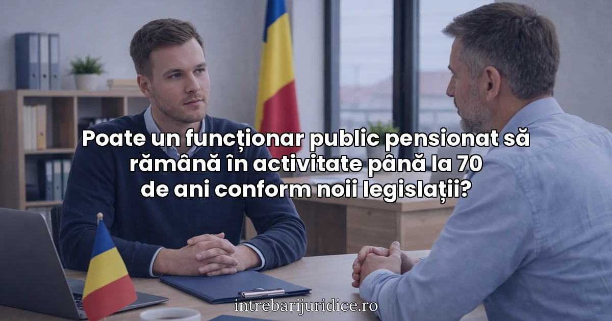 Poate un funcționar public pensionat să rămână în activitate până la 70 de ani conform noii legislații?