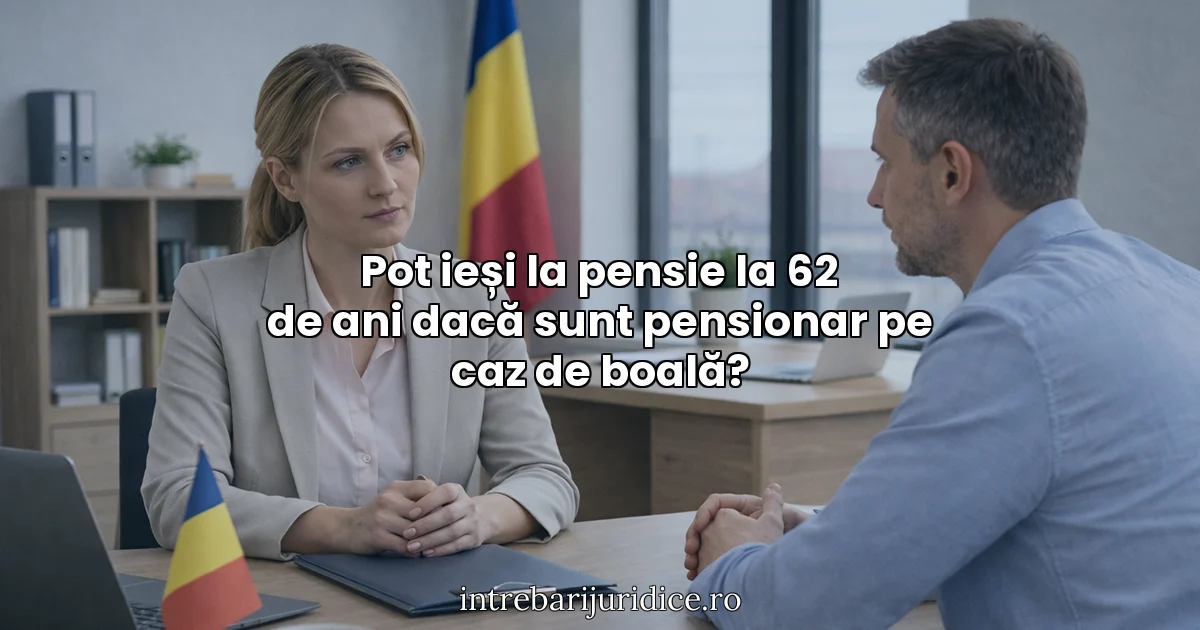 Pot ieși la pensie la 62 de ani dacă sunt pensionar pe caz de boală?
