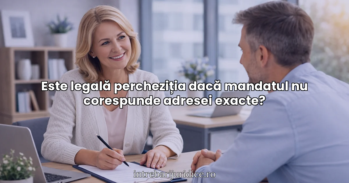 Este legală percheziția dacă mandatul nu corespunde adresei exacte?