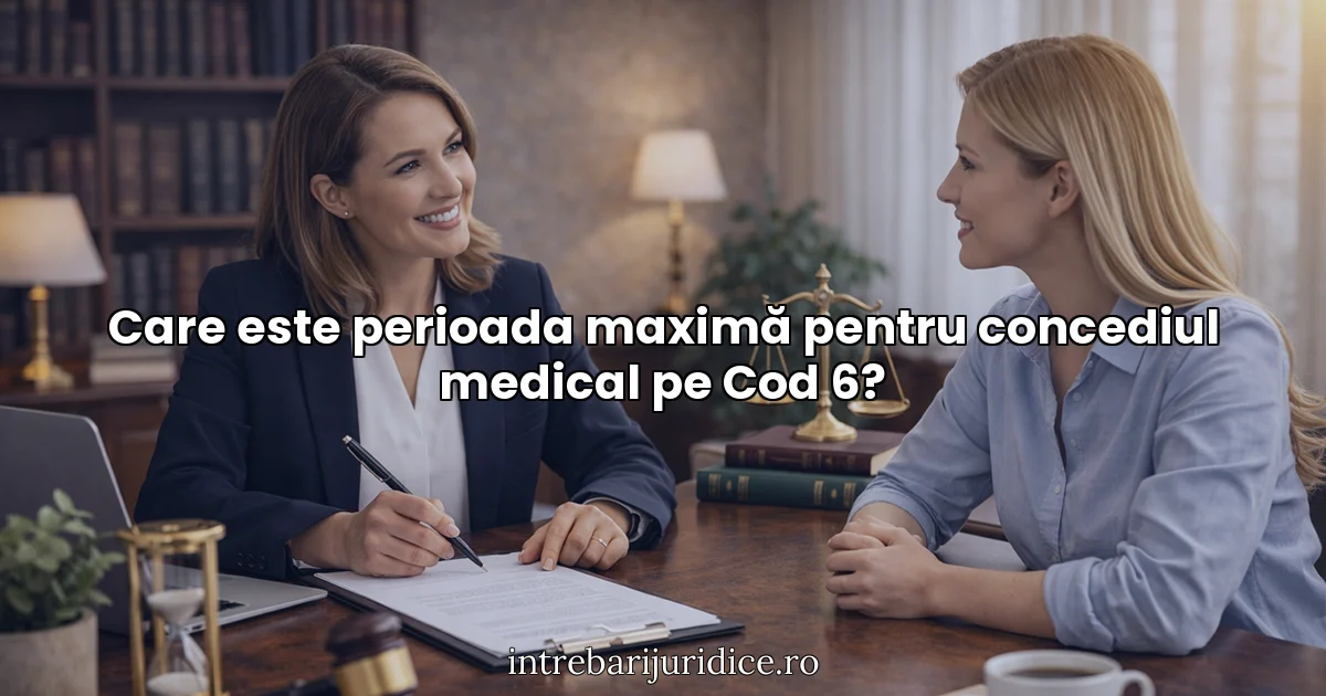 Care este perioada maximă pentru concediul medical pe Cod 6?