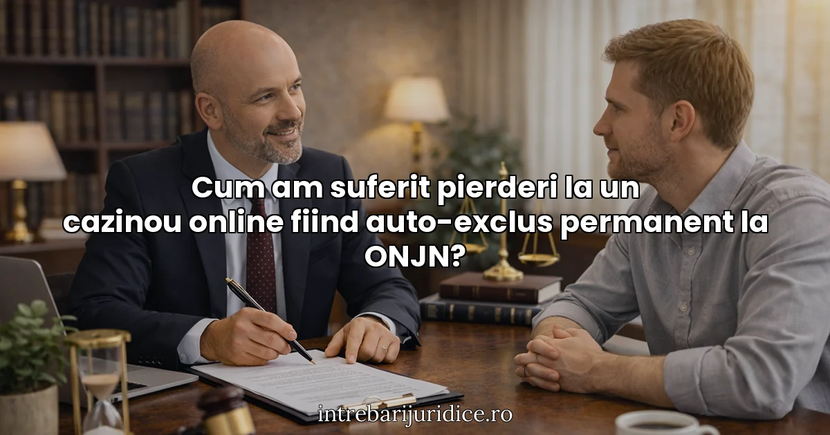 Cum am suferit pierderi la un cazinou online fiind auto-exclus permanent la ONJN?