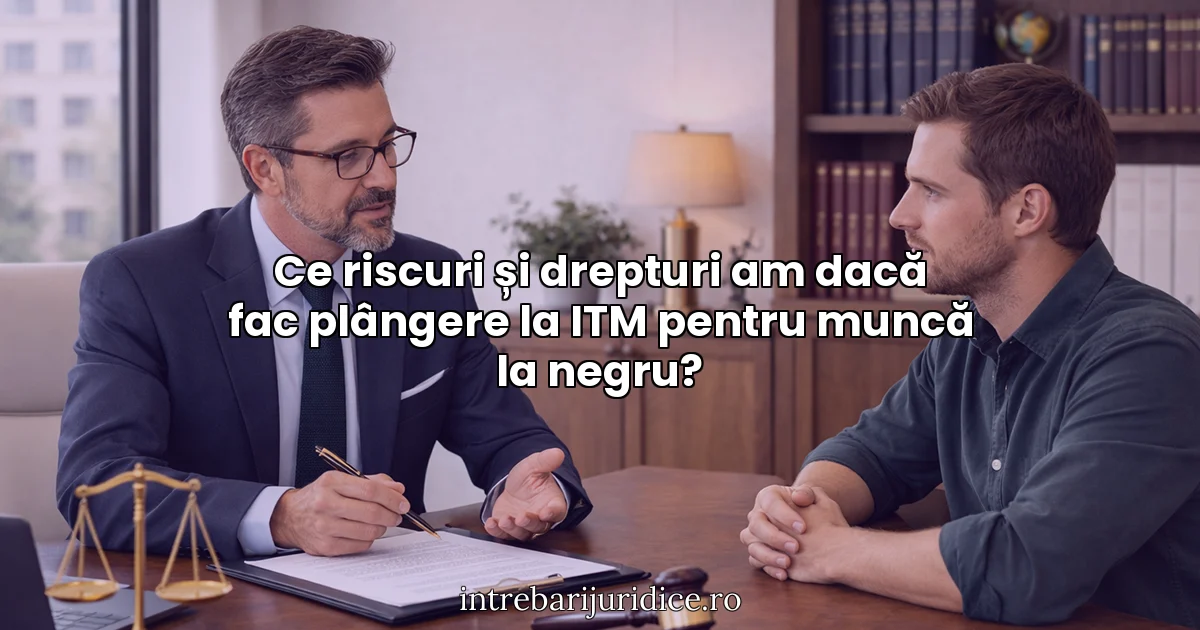 Ce riscuri și drepturi am dacă fac plângere la ITM pentru muncă la negru?