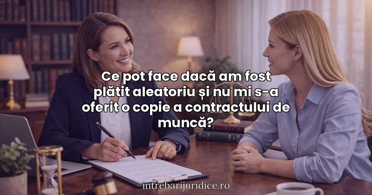 Ce pot face dacă am fost plătit aleatoriu și nu mi s-a oferit o copie a contractului de muncă?
