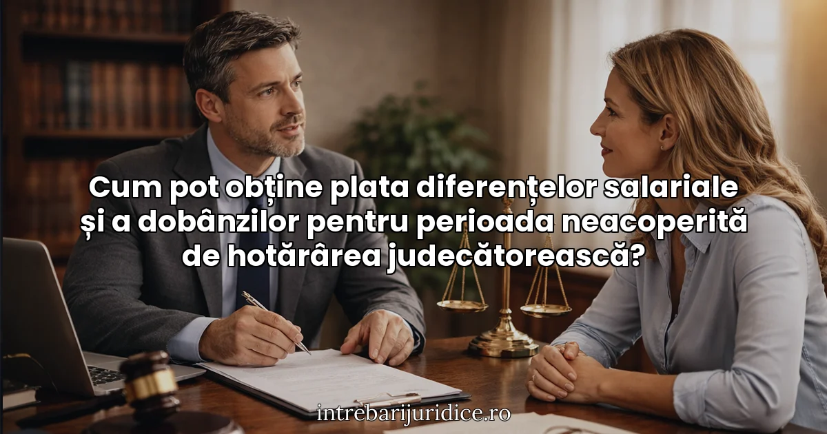 Cum pot obține plata diferențelor salariale și a dobânzilor pentru perioada neacoperită de hotărârea judecătorească?