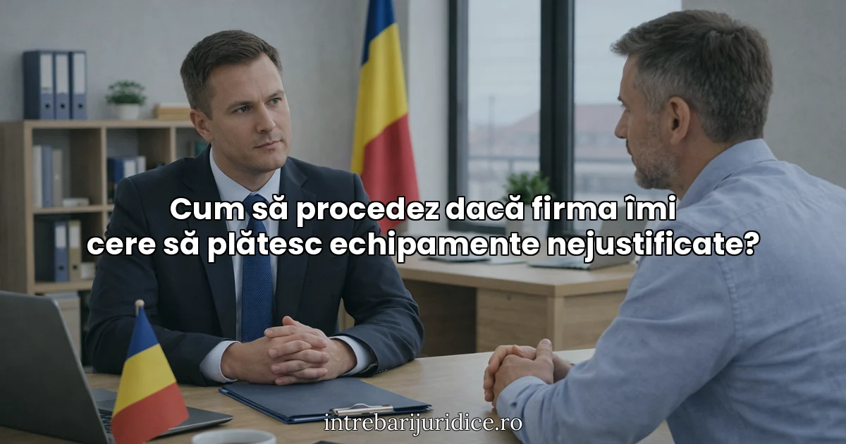 Cum să procedez dacă firma îmi cere să plătesc echipamente nejustificate?