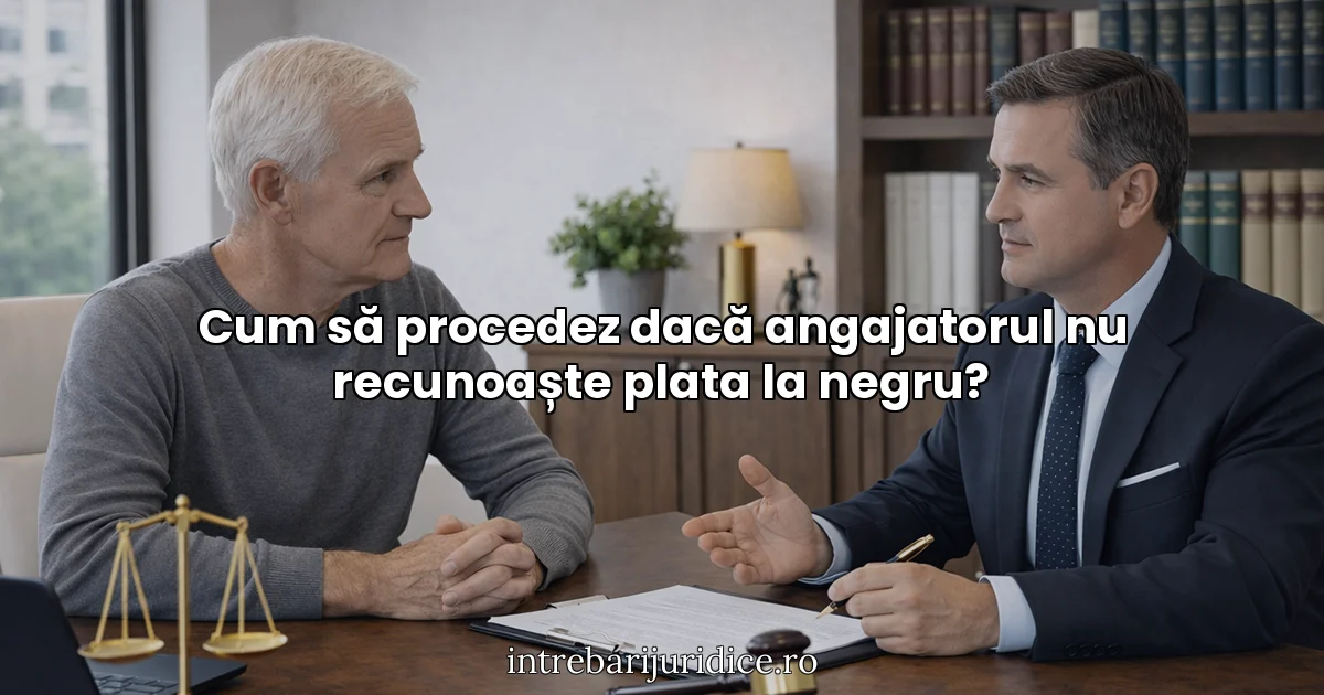 Cum să procedez dacă angajatorul nu recunoaște plata la negru?
