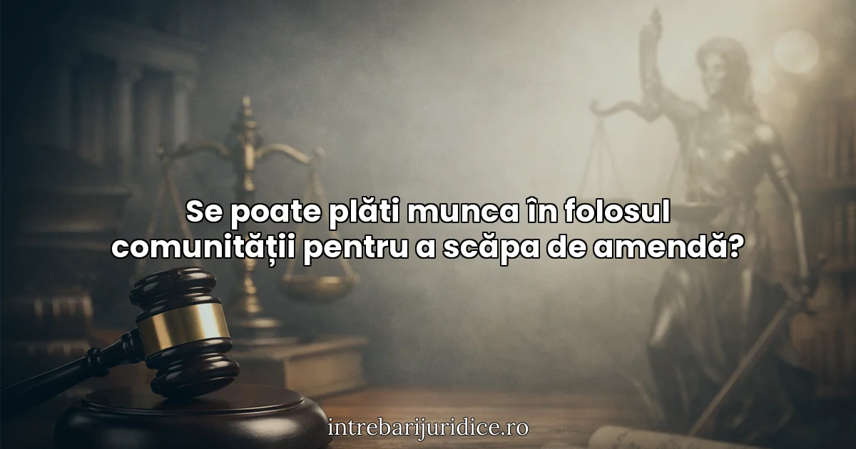 Se poate plăti munca în folosul comunității pentru a scăpa de amendă?