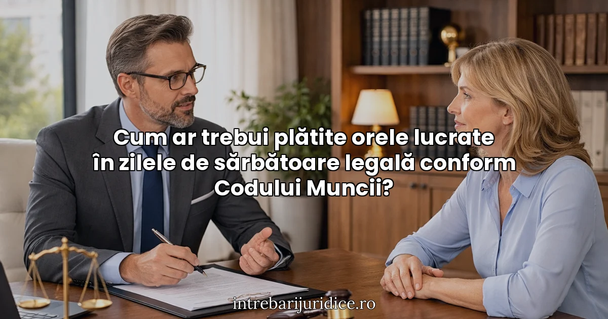 Cum ar trebui plătite orele lucrate în zilele de sărbătoare legală conform Codului Muncii?