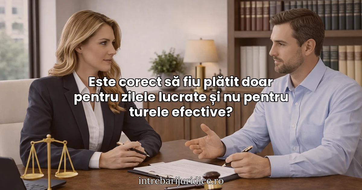 Este corect să fiu plătit doar pentru zilele lucrate și nu pentru turele efective?