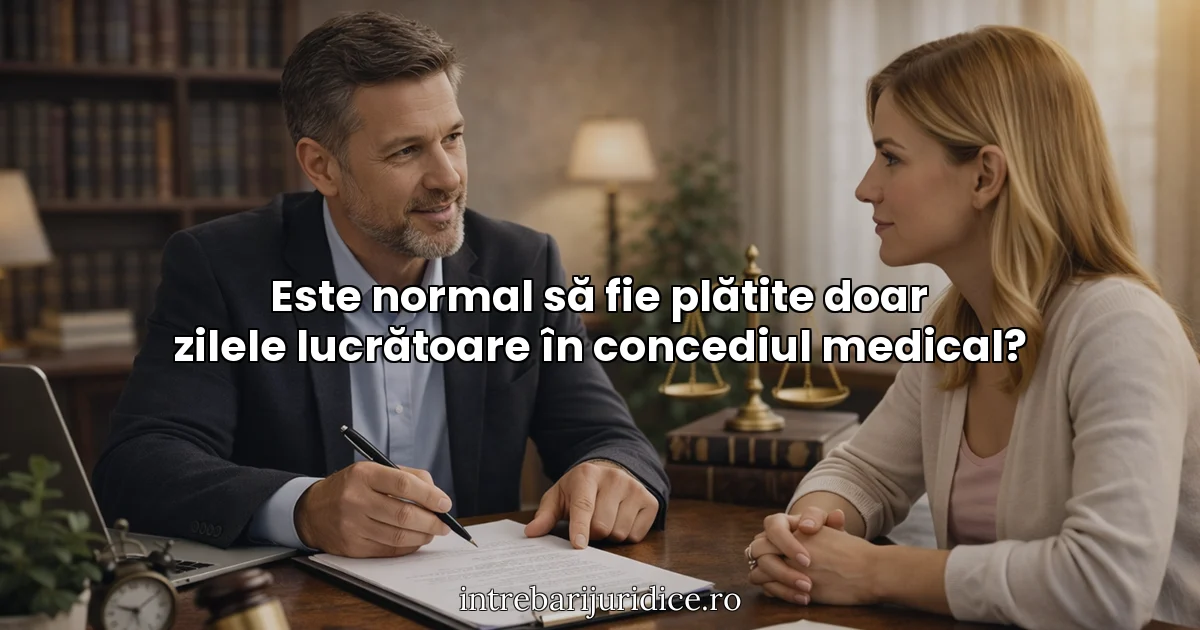 Este normal să fie plătite doar zilele lucrătoare în concediul medical?
