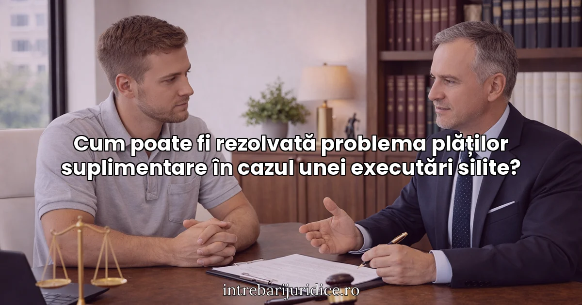 Cum poate fi rezolvată problema plăților suplimentare în cazul unei executări silite?