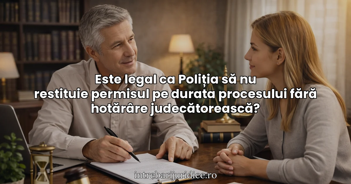 Este legal ca Poliția să nu restituie permisul pe durata procesului fără hotărâre judecătorească?