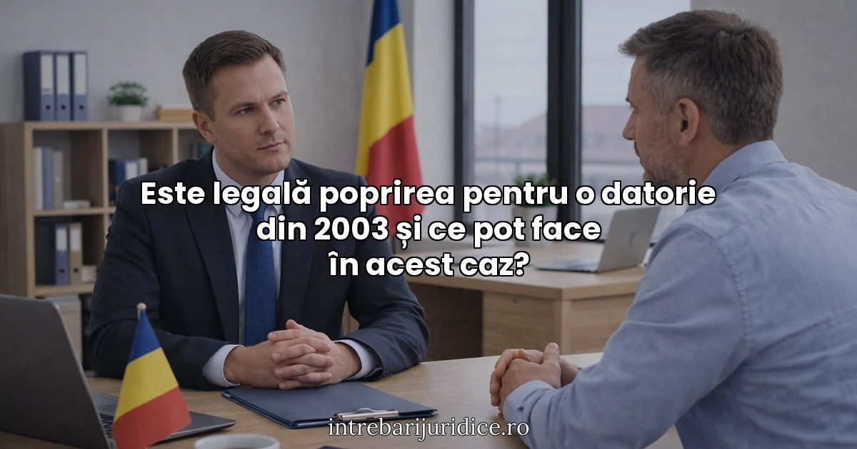 Este legală poprirea pentru o datorie din 2003 și ce pot face în acest caz?