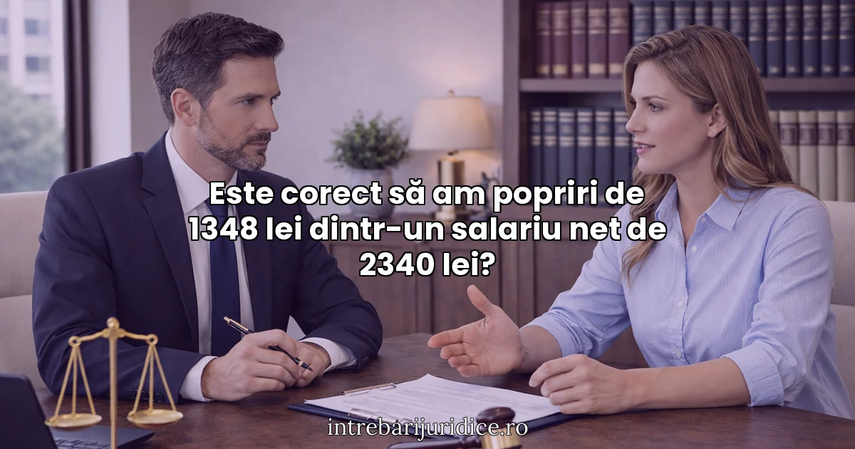 Este corect să am popriri de 1348 lei dintr-un salariu net de 2340 lei?