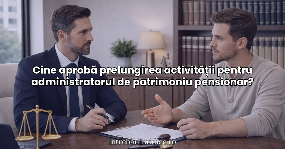 Cine aprobă prelungirea activității pentru administratorul de patrimoniu pensionar?