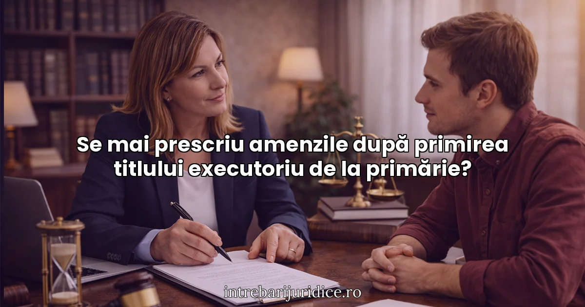 Se mai prescriu amenzile după primirea titlului executoriu de la primărie?